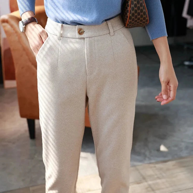 Woolen Harem Pencil Pants for Women