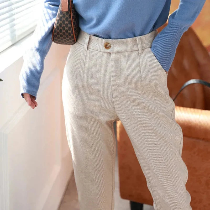 Woolen Harem Pencil Pants for Women