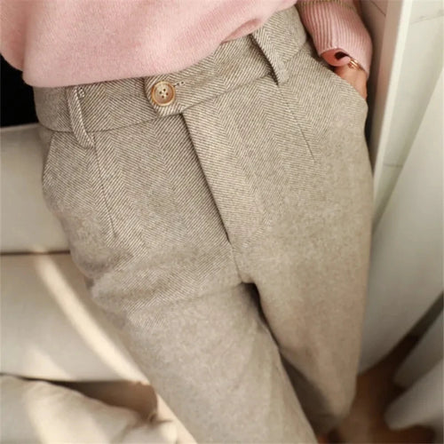 Chic Woolen Harem Pants