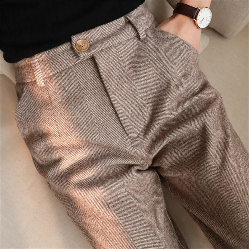 Woolen Harem Pencil Pants for Women