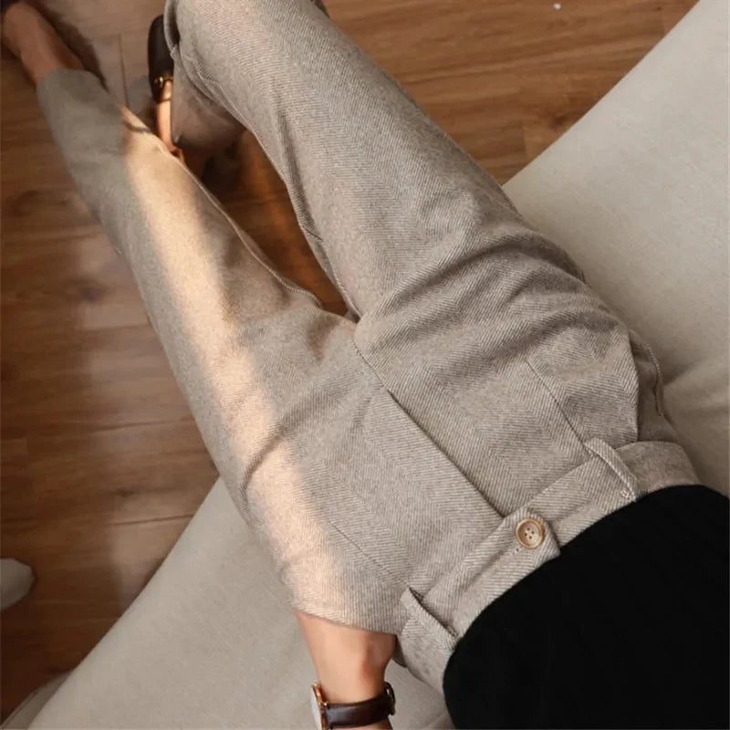 Woolen Harem Pencil Pants for Women