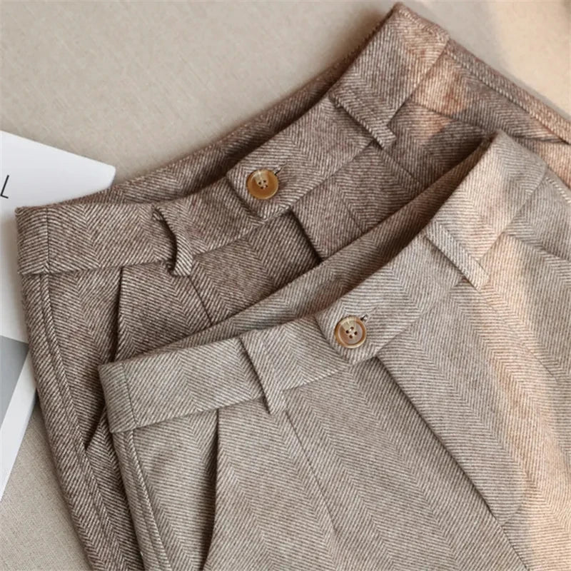 Woolen Harem Pencil Pants for Women