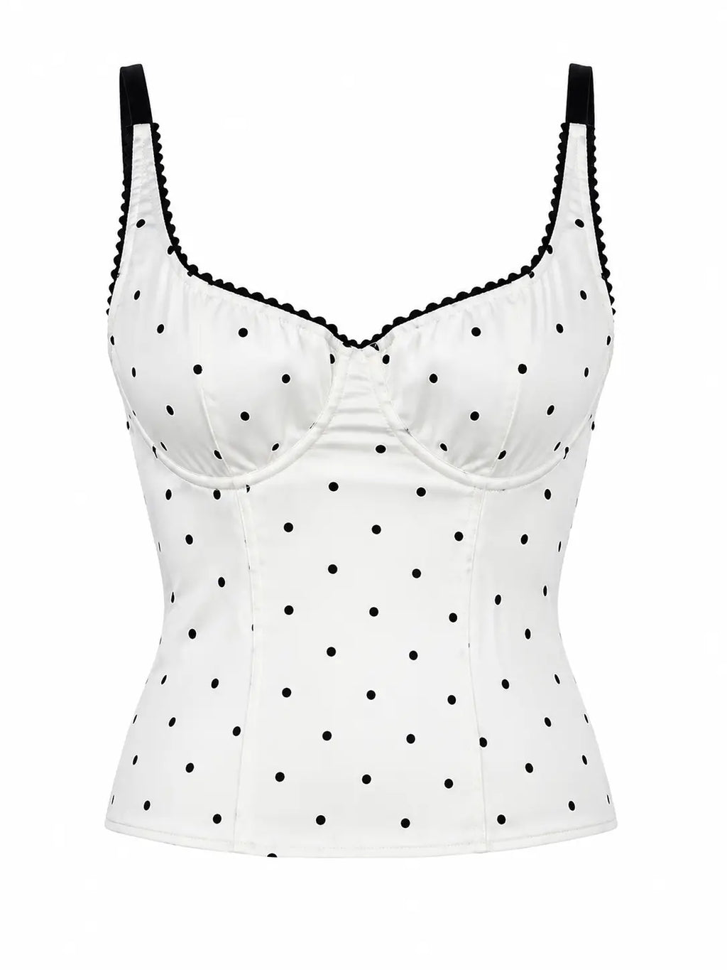 Polka Dot Lace Satin Cami