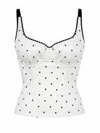 Polka Dot Lace Satin Cami