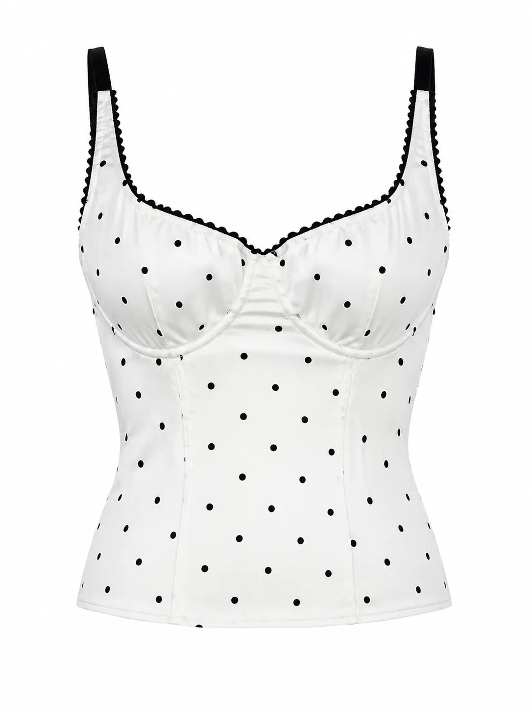 Polka Dot Lace Satin Cami