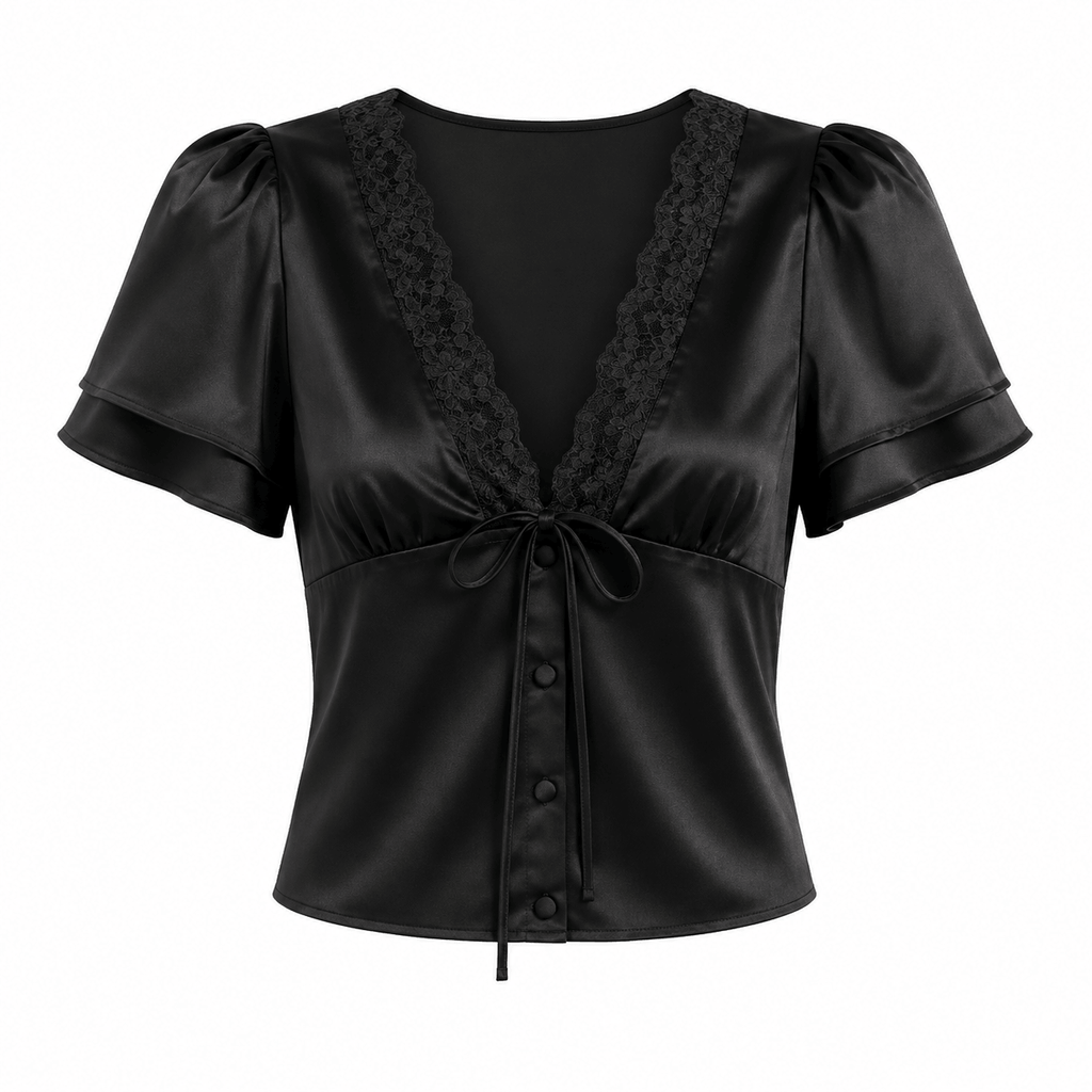 Pure Desire Lace V-Neck Tee