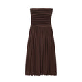 ETJ 2025 new women's elegant sexy off-shoulder fashion pleats detail slimming strapless dress