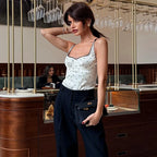 Polka Dot Lace Satin Cami