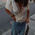 Pure Desire Lace V-Neck Tee