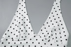 Polka Dot Lace-Up Halter Top