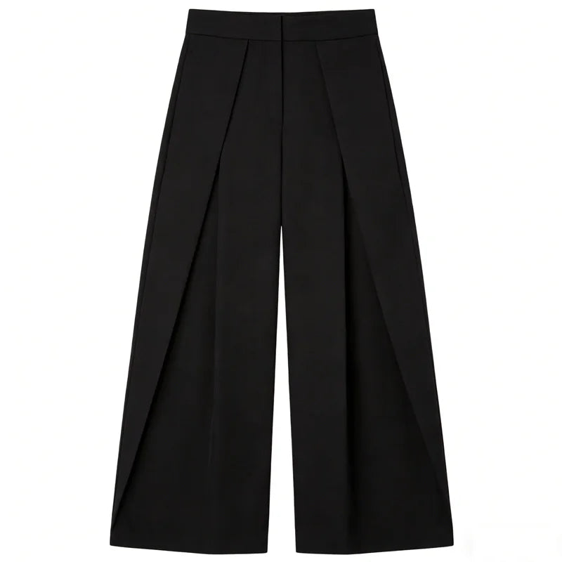 HXAO Striped Baggy Pants Women's Autumn 2025 Elegant Pleated Wide Leg Oversized Trousers Ladies Fashion High Waist Pants