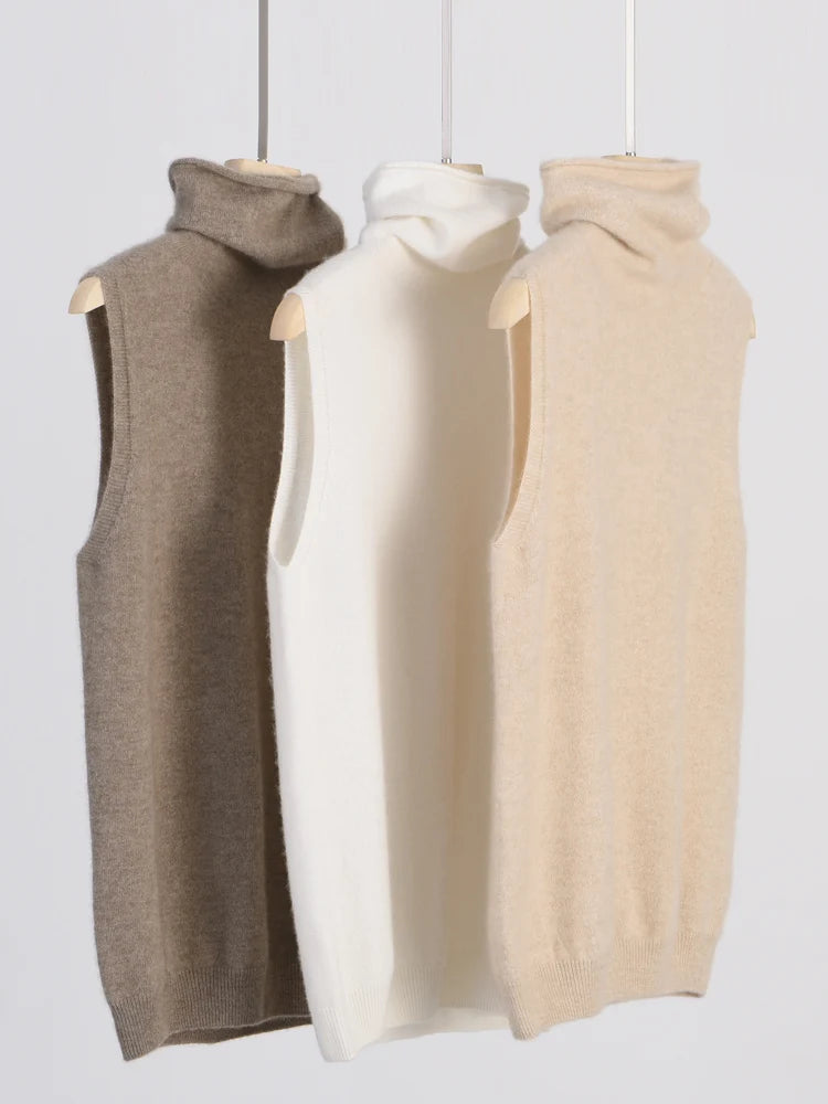 Merino Wool Turtleneck Vest