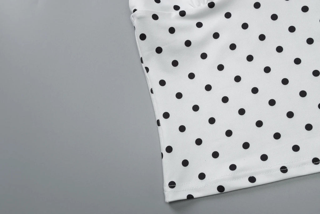 Polka Dot Lace-Up Halter Top