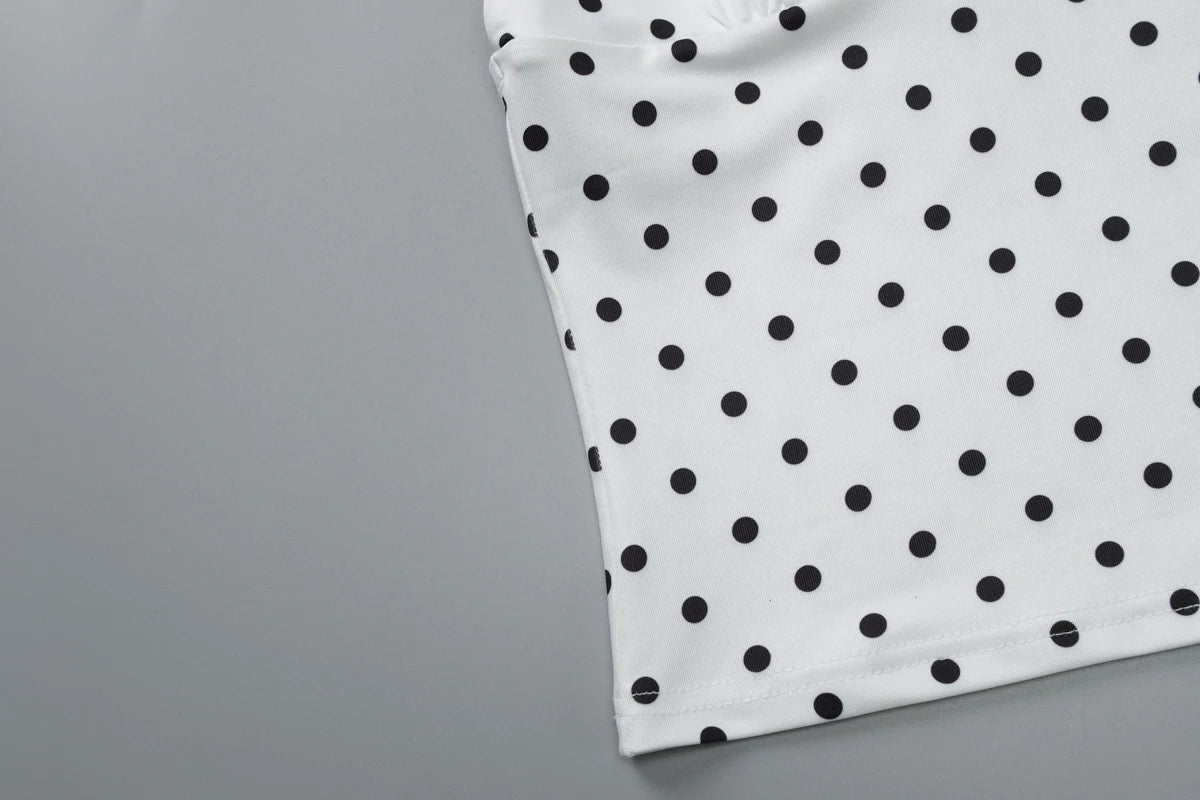 Polka Dot Lace-Up Halter Top
