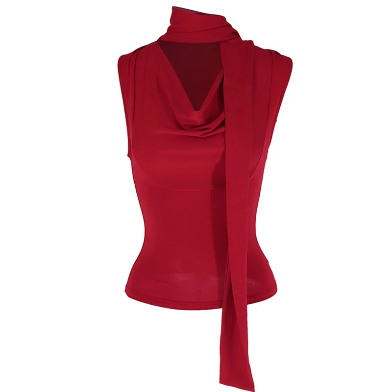 Elegant V-Neck Bandage Tank