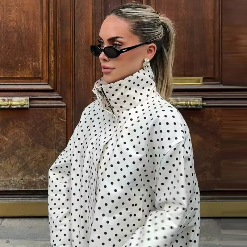 Polka Dot Aviator Jacket