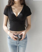 Chic V-Neck Crop Top