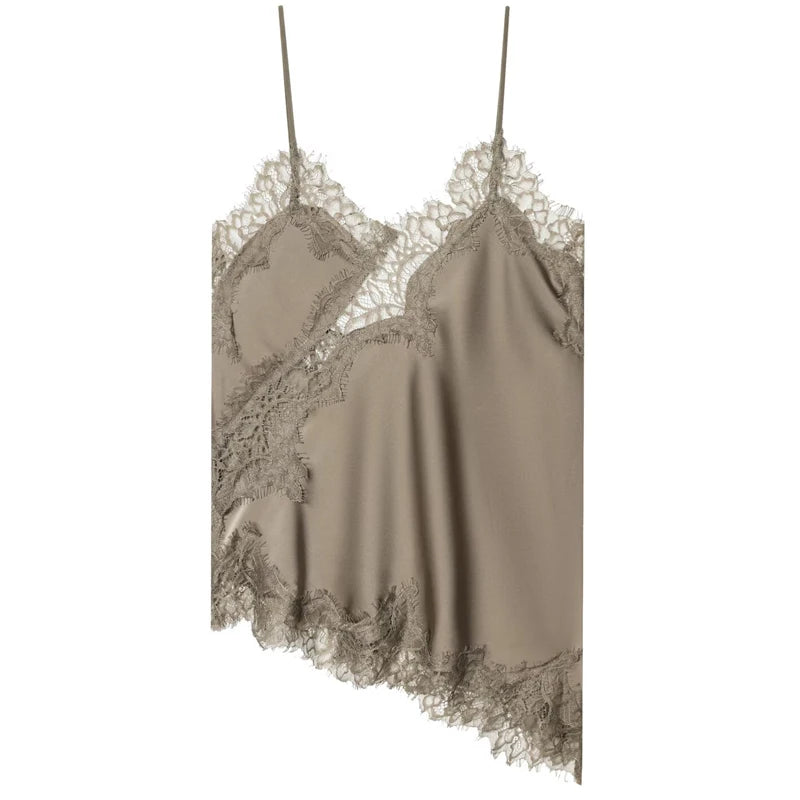 HXAO Y2K Asymmetrical Slip Lace Top Women Sexy Tanks