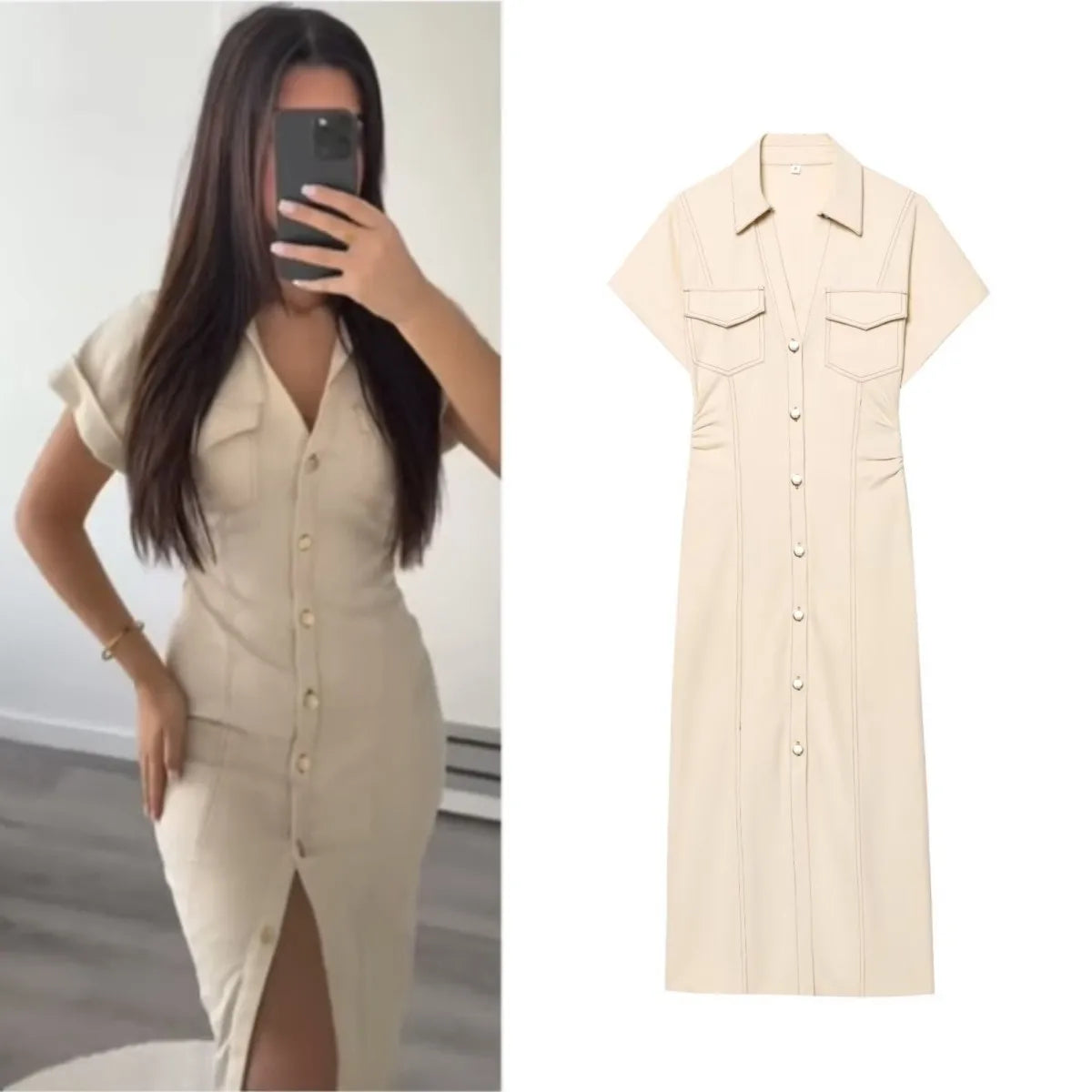 Vintage Charm Denim Dress