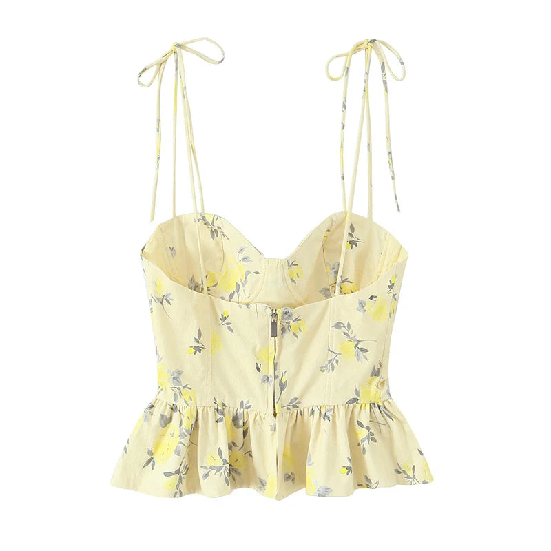 Floral Elegance Corset Cami