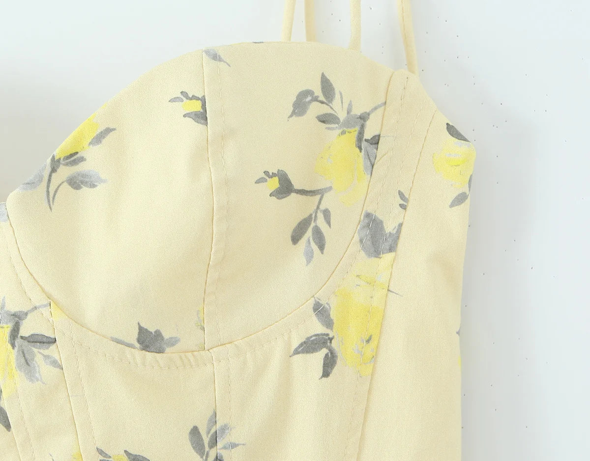 Floral Elegance Corset Cami