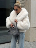 Warm Feather Fur Coat