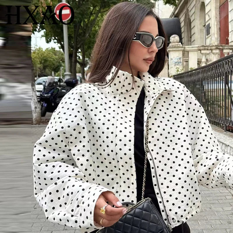 Polka Dot Aviator Jacket