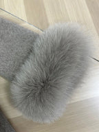 Elegant Fox Fur Wool Coat
