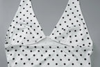 Polka Dot Lace-Up Halter Top