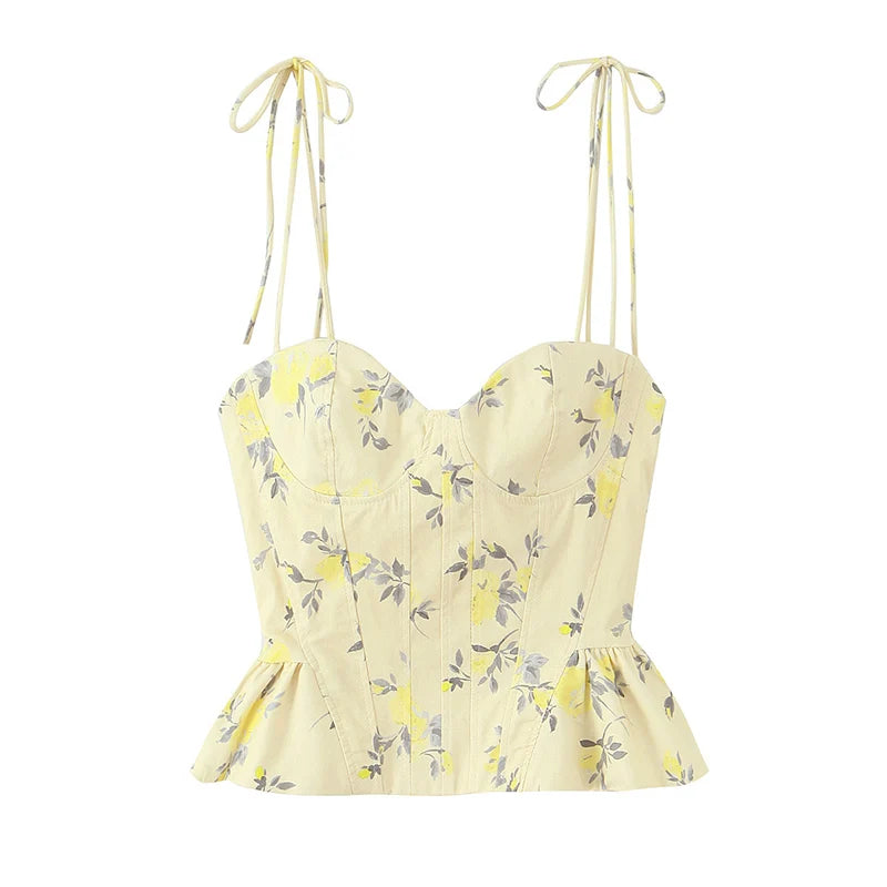 Floral Elegance Corset Cami
