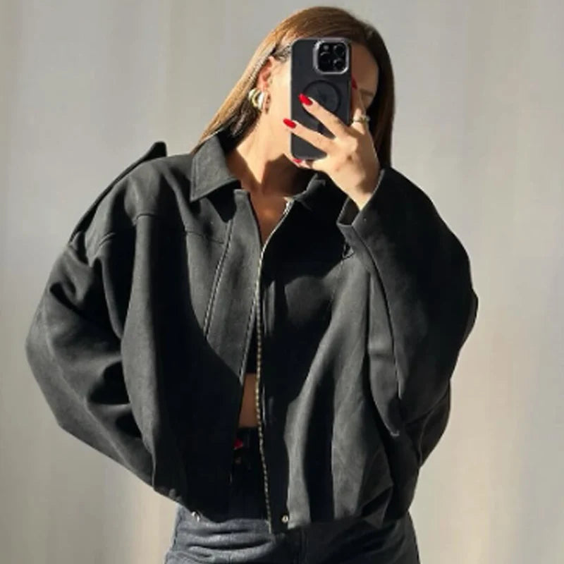 Suede Flare Jacket