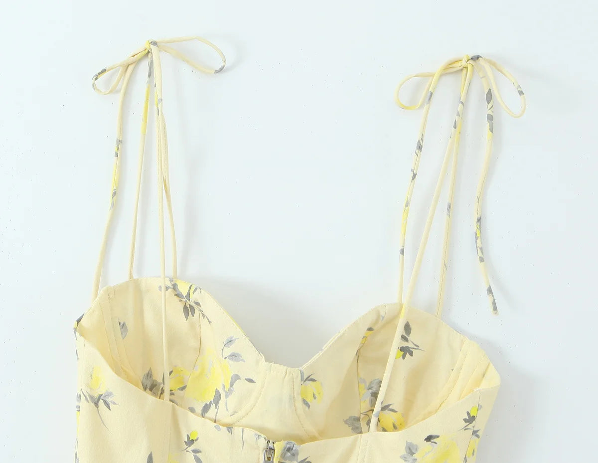 Floral Elegance Corset Cami