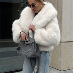 Warm Feather Fur Coat