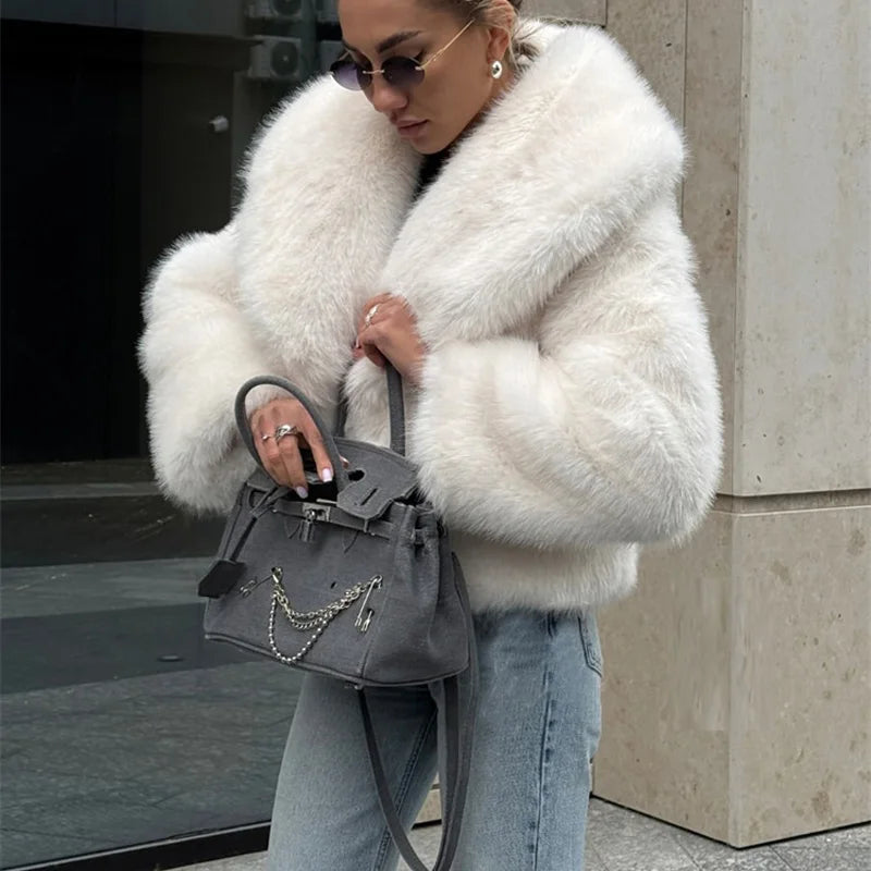 Warm Feather Fur Coat