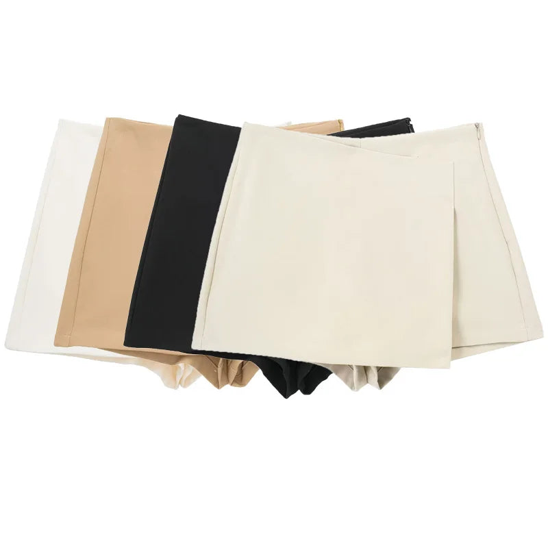 HXAO Shorts Women 2024 Black White Mini shorts Women's Shorts High waist Micro Casual Skirt Shorts Asymmetric Shorts Skirt Mujer
