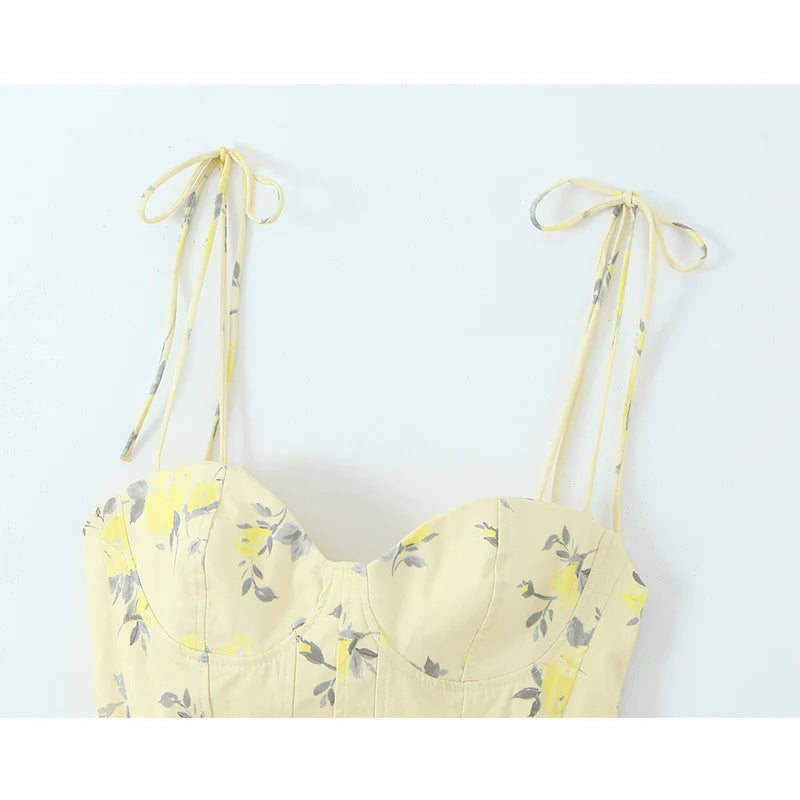 Floral Elegance Corset Cami