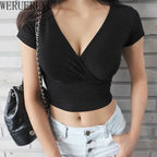 Chic V-Neck Crop Top