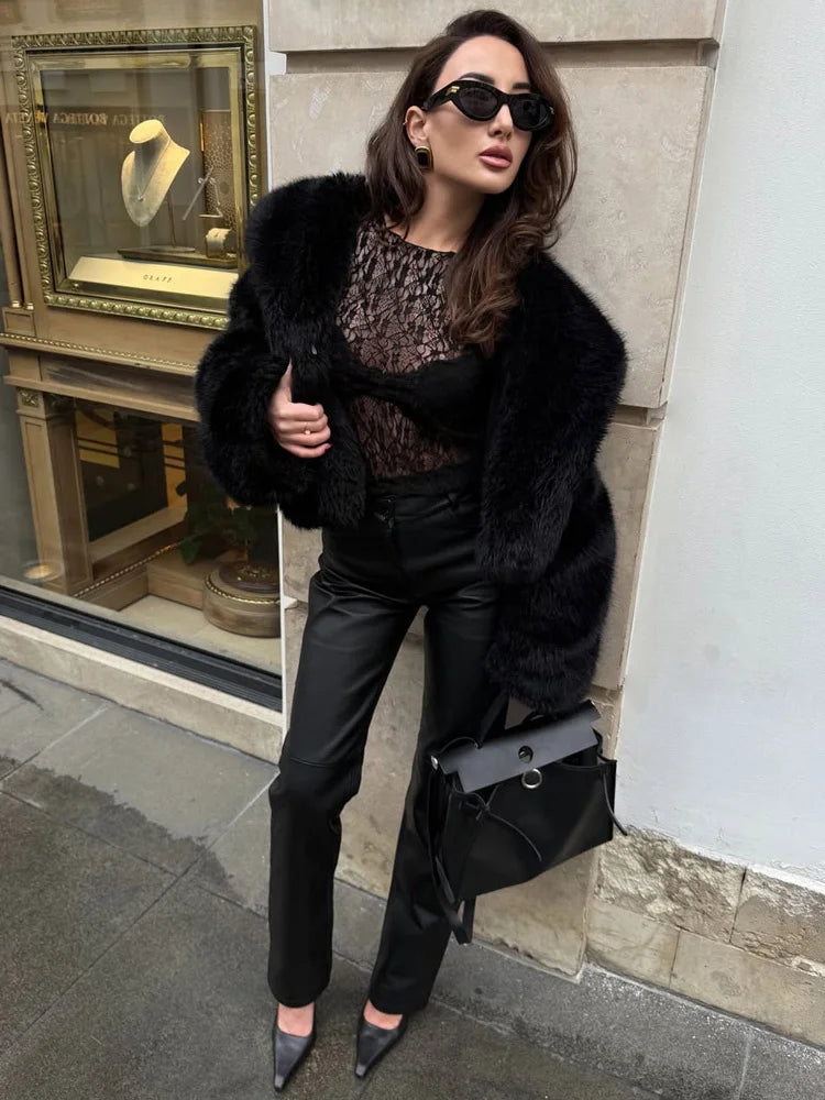 Warm Feather Fur Coat